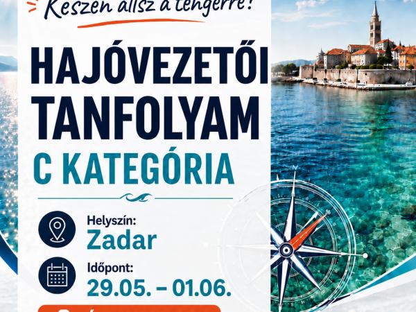 Horvát C kategóriás hajóvezetői jogosítvány 